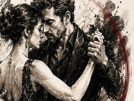 Illustration d'un couple dansant le tango
