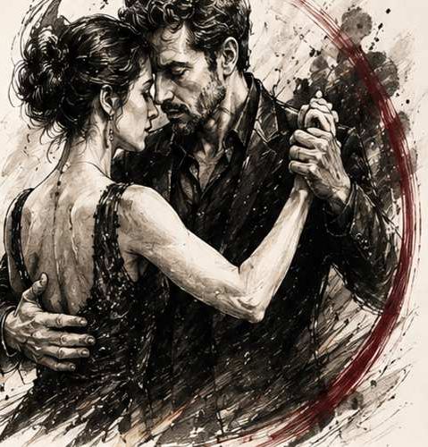 Illustration d'un couple dansant le tango