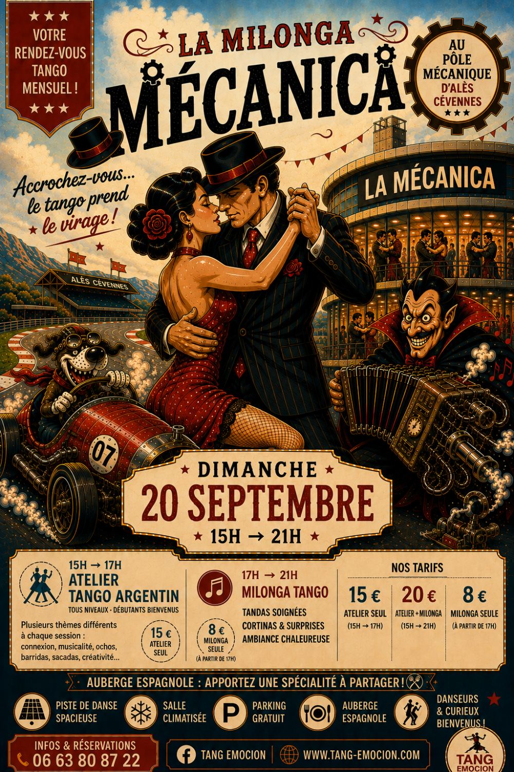 Affiche La Milonga Mécanica, dimanche 20 septembre